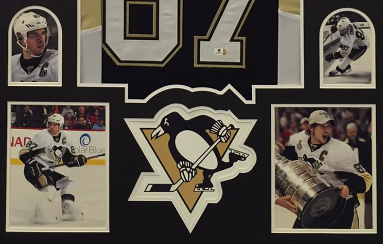 Sidney Crosby - Signed Framed Jersey Penguins Pro Black 2017-2018 with  Photo Collage Background - NHL Auctions