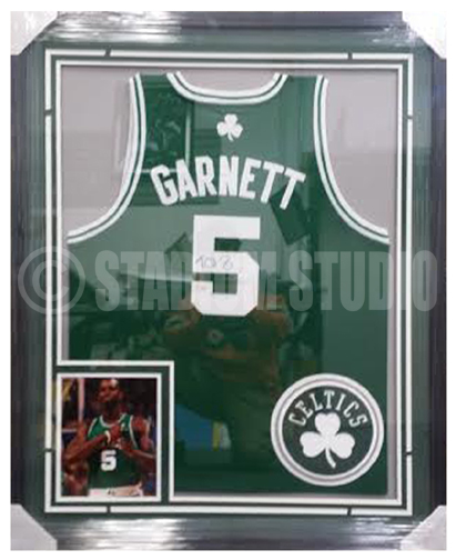 Kevin Garnett Autographed Framed Celtics Jersey