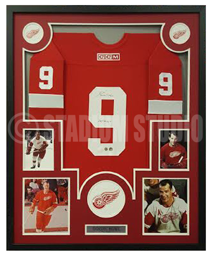 Gordie Howe Autographed Framed Red Wings Jersey - The Stadium Studio