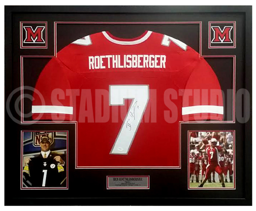 Ben Roethlisberger Autographed Framed Miami of Ohio Jersey - The