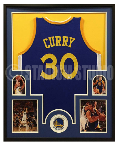 Stephen Curry Autographed Framed Warriors Jersey