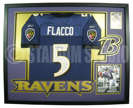 Joe Flacco Autographed Framed Ravens Jersey