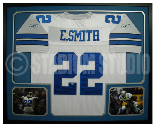Emmitt Smith Autographed Framed Cowboys Jersey - The Stadium Studio