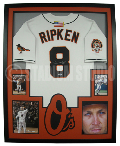 Cal Ripken Jr. Autographed Framed Orioles Jersey - The Stadium Studio