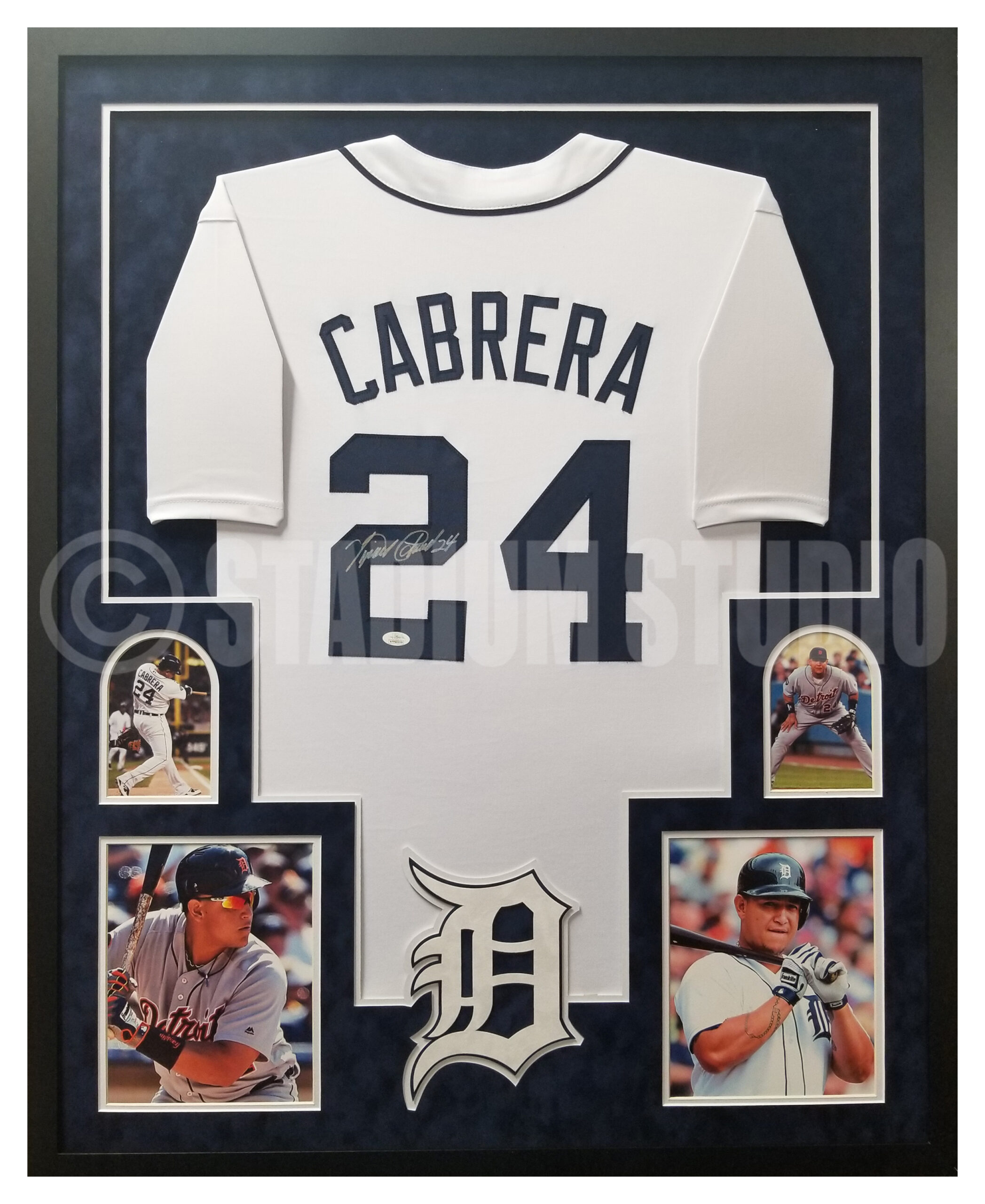 Miguel Cabrera Autographed Framed Tigers White Jersey - The Stadium Studio